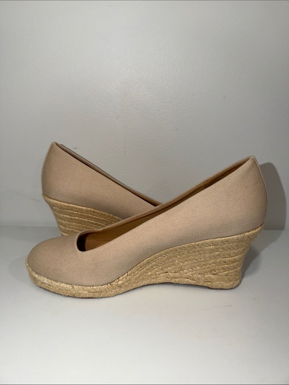 J.Crew 9 Beige Ivory Jute Wedge Espadrilles - Picture 4 of 9